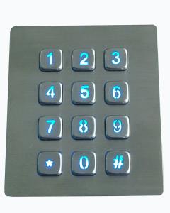 China PS/2 or USB led backlit metal numeric keypad with protuberant keys RS232 interface wholesale