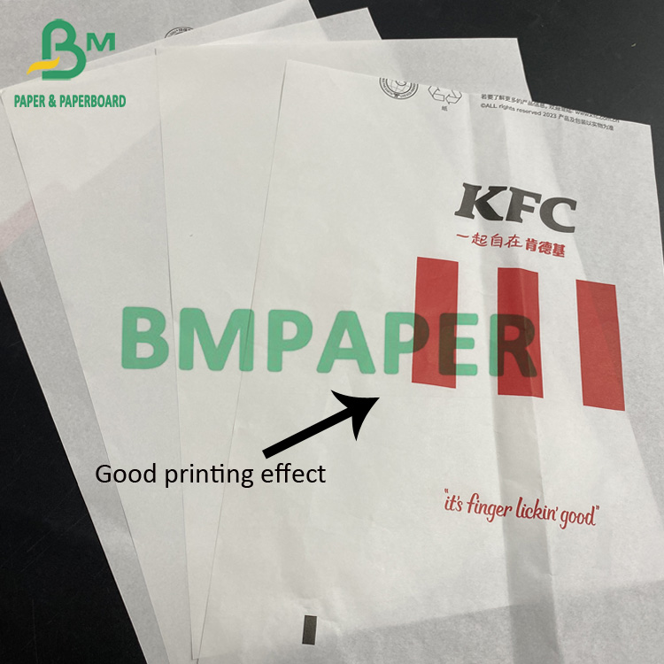 35gsm 40gsm Oil Protection Paper White Greaseproof Paper In Reels Customized Size For Food Wrapper