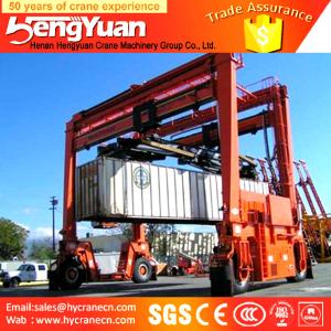 China 40t rubber tyre stacking container low profile Container gantry crane, staddle carrier wholesale