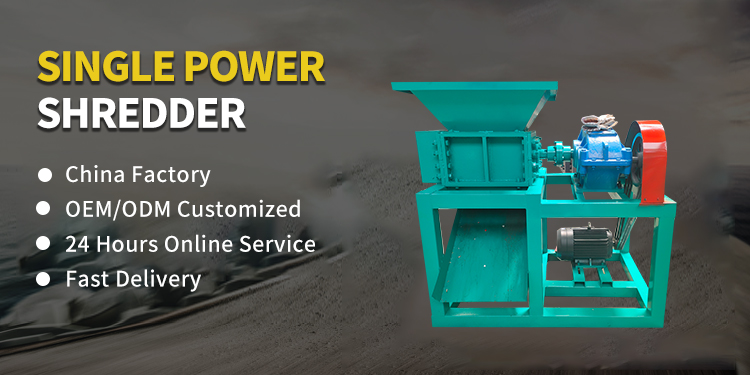 Large Torque Scrap Heavy Melting Dual Shaft Single Motor Shredder for PVC HDPE PP PET