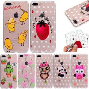 Bling Glitter Transparent Soft TPU Phone Case For iPhone 7 8 Plus Sparkling Stars Shinning Clear Phone Back Case