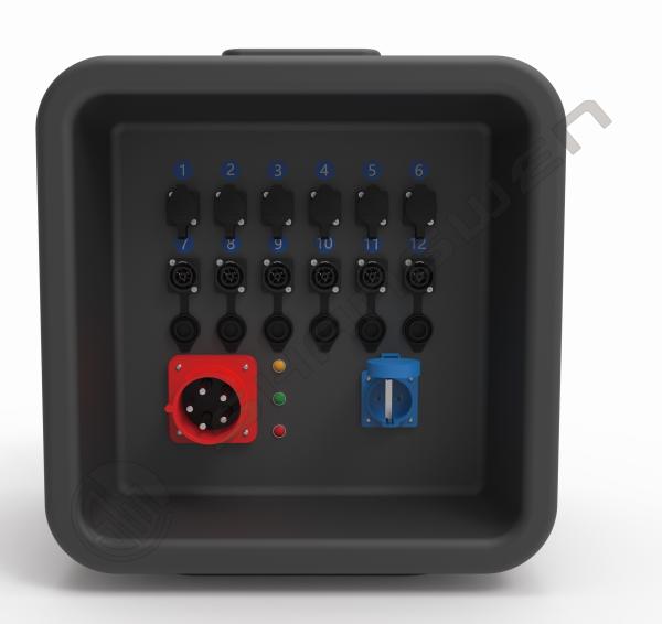 Quality Stage Light Power Distribution Box 12 Channels 32A 5 Pin Style Waterproof for sale