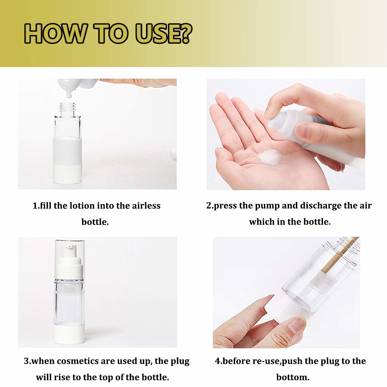 AS / PP Airless Cosmetic Bottles Smooth Surface Shatter Resistant