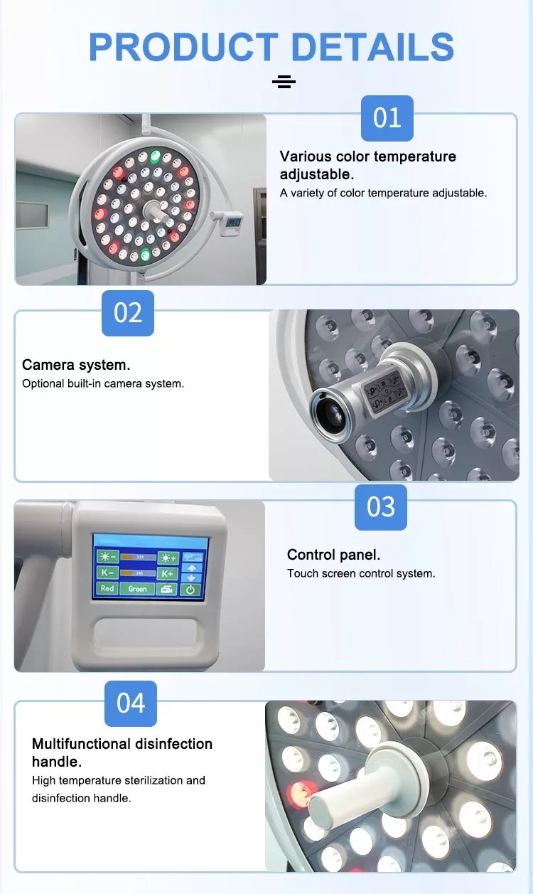 48W Operating Room LED Surgical Lights Shadowless ABS With Camera