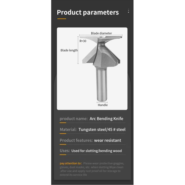 R18 R30 R50 Wood Surfacing Router Bit 55 Degree Hardwood Router Bits