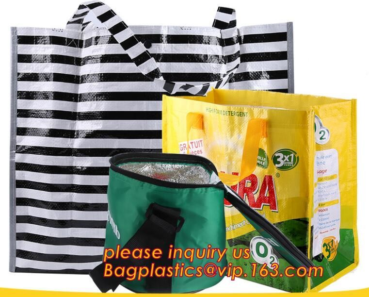 Wholesale eco reusable pp woven shopping bag with logo design,100% recyclable Ecological large capacity Durable fabric