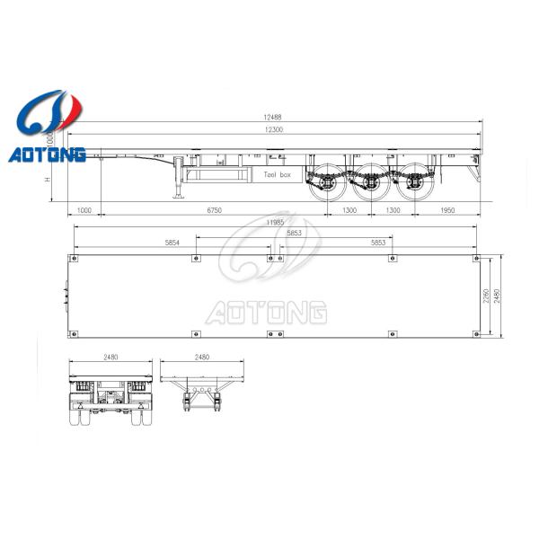 Japan Market Semi Truck Flatbed Trailer with 80T Max Payload and Hydraulic Ladder