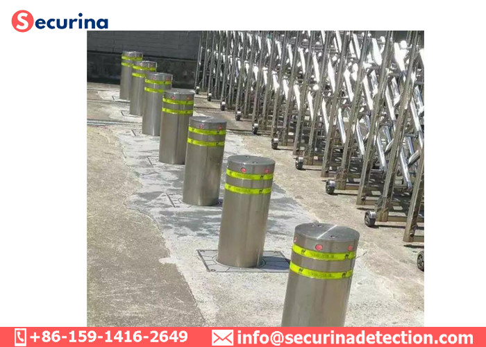 Remote Control Driveway Security Bollards, Car Park Security Posts with AC Power Supply