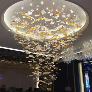 China LED Light Source Crystal Glass Project Chandeliers For Lobby wholesale