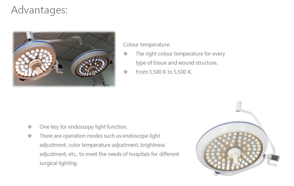 60000h LED Surgical Light AC100V Shadowless Operating Lamp