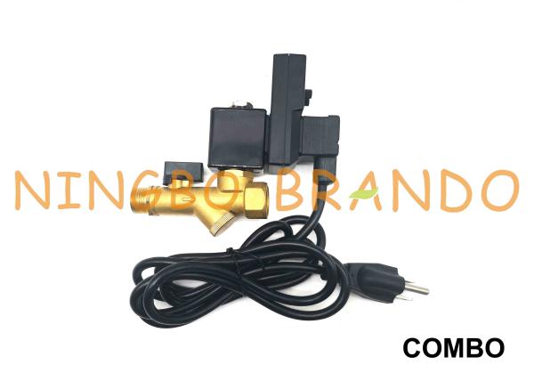 Quality COMBO 5523 / 2523 Jorc Type Timer Electronic Auto Drain Valve AC110V For Air Compressor for sale