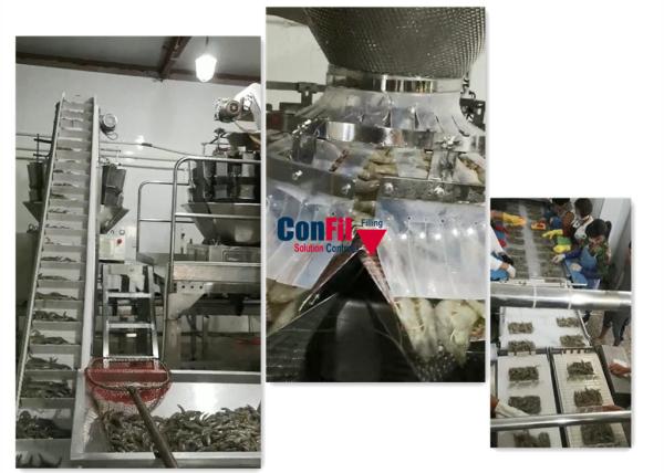 Quality CE Multihead Weighing Machine For Seafood IQF Squid Frozen Food for sale