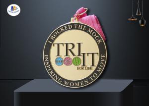 Turtle shell Custom Made Medals Background Sandblast Medallion Shiny Gold Plating With One Color Printing