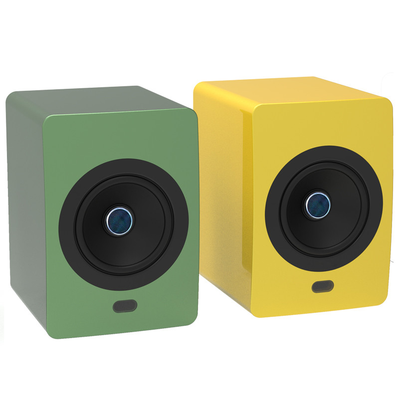 Powered Bookshelf Bluetooth TWS Speakers Wireless Wooden Cabinet HiFi Stereo Loudspeaker