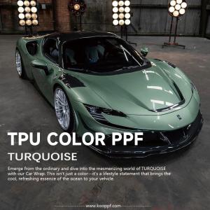 K077 Turquoise TPU Glitter Diamond Color PPF Self Healing Vinyl Car Wrap