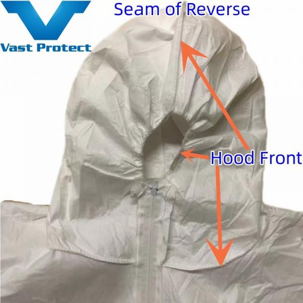 En ISO 13982 Disposable White Breathable Anti-Static Waterproof Microporous Coverall
