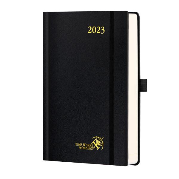 Quality Monochrome Pages OEM ODM A5 2023 Planner Leatherette Paper Hardcover for sale