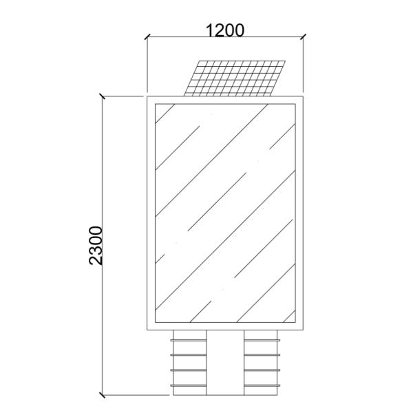 50000 Hours 600mm Height Solar Powered Light Box