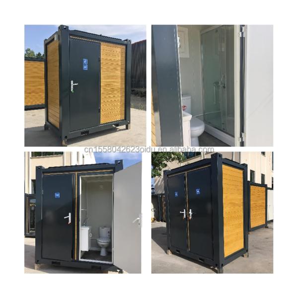 Modern Outdoor Mobile Toilet Cabin with Shower Galvanized Steel Bending and Sandwich Panel Movable Restroom