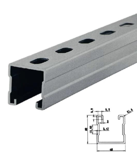 Quality Aluminum Solar Rail Structure With Temperature Resistance And Clamp Installation for sale