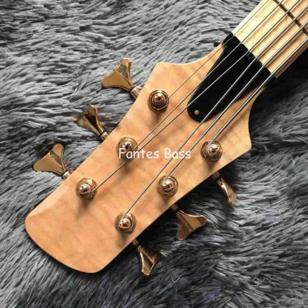 Neck Through Body Ash Wood 6 Strings ButterFY Style Electric Bass 940mm Scale Lengthen