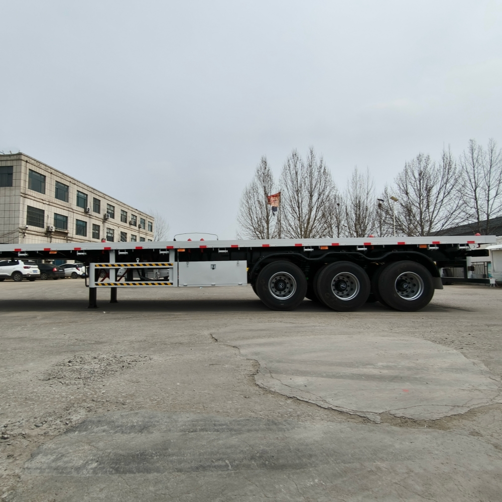 Container Transportation 2 3 4 Axles 20feet Platform Semi Trailer Flatbed Semi Trailer For Sale With Fuwa / BP Axle