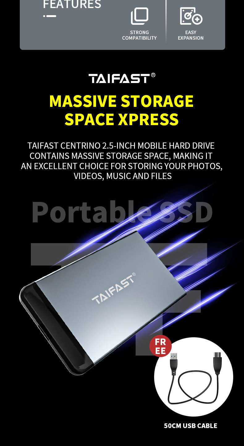 2.5inch Mobile Hard Drive 960gb 150g Portable Usb Rosh Sata External Hard Disk
