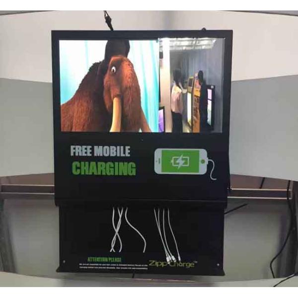Wall Mounted Digital Menu Board Commercial LCD Display Multi Device Charging Station 21.5 Inch
