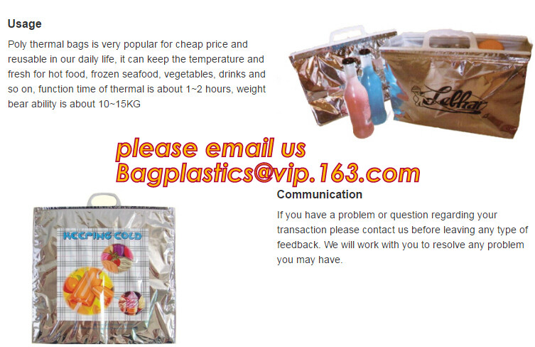 Custom Packing Aluminum Foil Zip-Lock Grocery Handle Thermal Insulation Cooler Bag For Outdoors,Promotional Insulated La