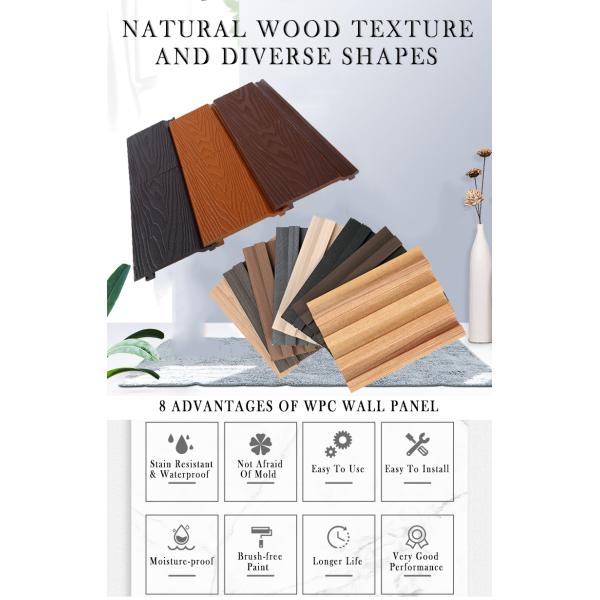 Customized Color WPC Extrusion Fluted Exterior Wall Panel for Modern Outdoor Cladding