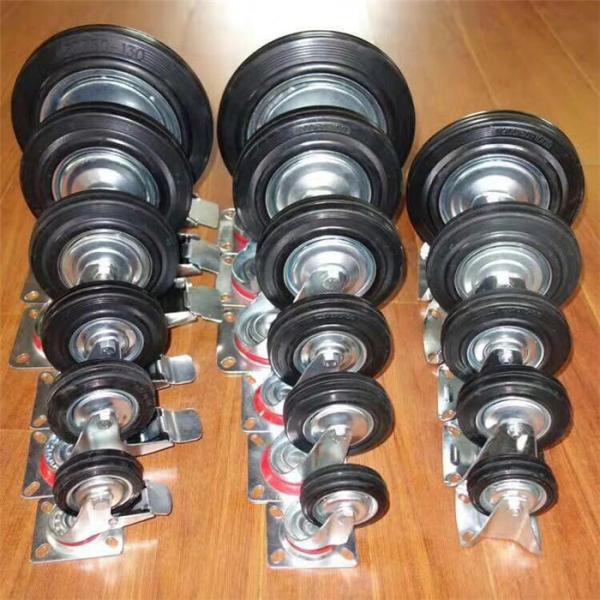 8 Inch Industrial Trolley Wheels Fixed Casters Rubber Wheel For Trolley