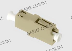 China Multimode Simplex Beige OM3 Plastic LC Fiber Optic Adapter No Flanges wholesale