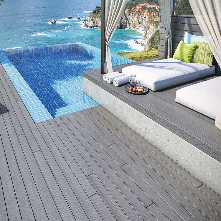 Damp Proof WPC Co Extrusion Decking 2.9M Black Deck Tech Wpc Composite Decking