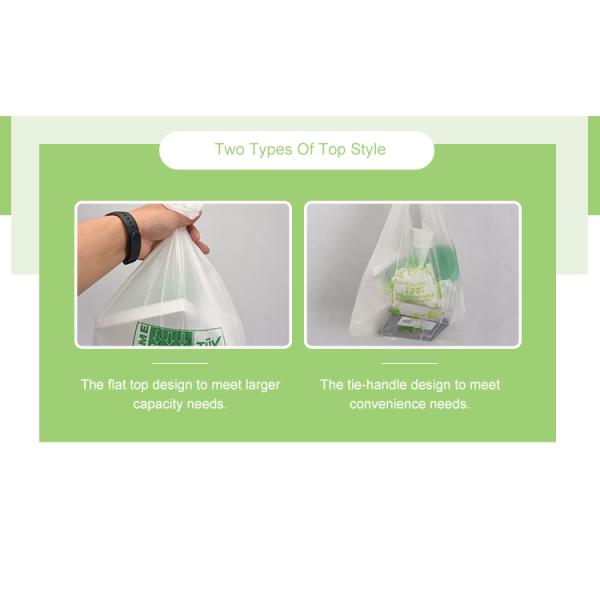 Square Bottom Bag Biodegradable Plastic Vest Shopping Bag for Customized Supermarket