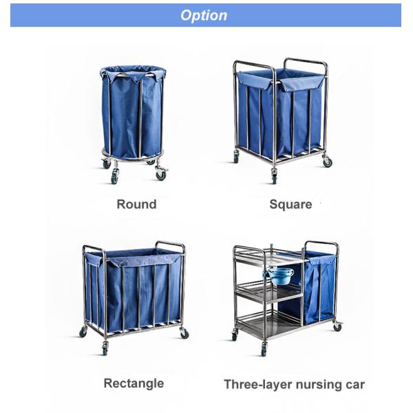 Three Shelf SS Medical Trolley , Hospital Linen Trolley Stainless Steel