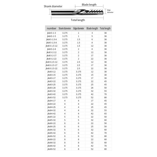 Carbide 1F 3mm Wood Milling Cutter Tools Cut Acrylic Cnc Machine Tools Fresas Para Router Bit 6mm Single Flute Sprial End Mill