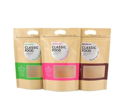 custom printed food grade aluminum foil k top brown kraft coffee paper bag with window