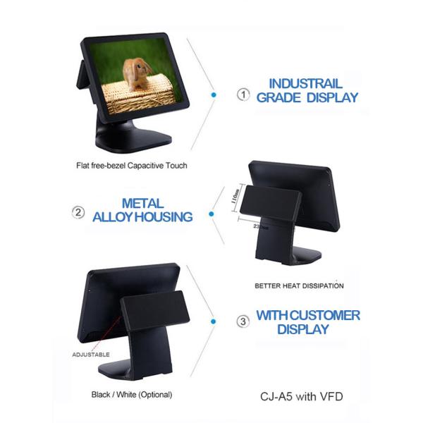 CNC Metal Alloy Stand Restaurant Pos System , LCD TFT Android Point Of Sale System