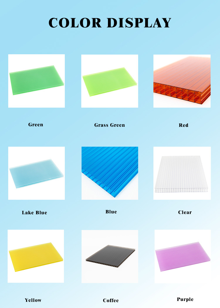 Clear Triple Layer Polycarbonate Sheet R U Value Triple Wall Polycarbonate
