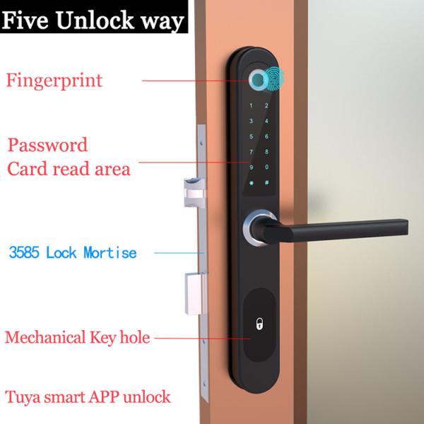 Fingerprint Aluminum Sliding Gate Keyless Waterproof Smart Locks