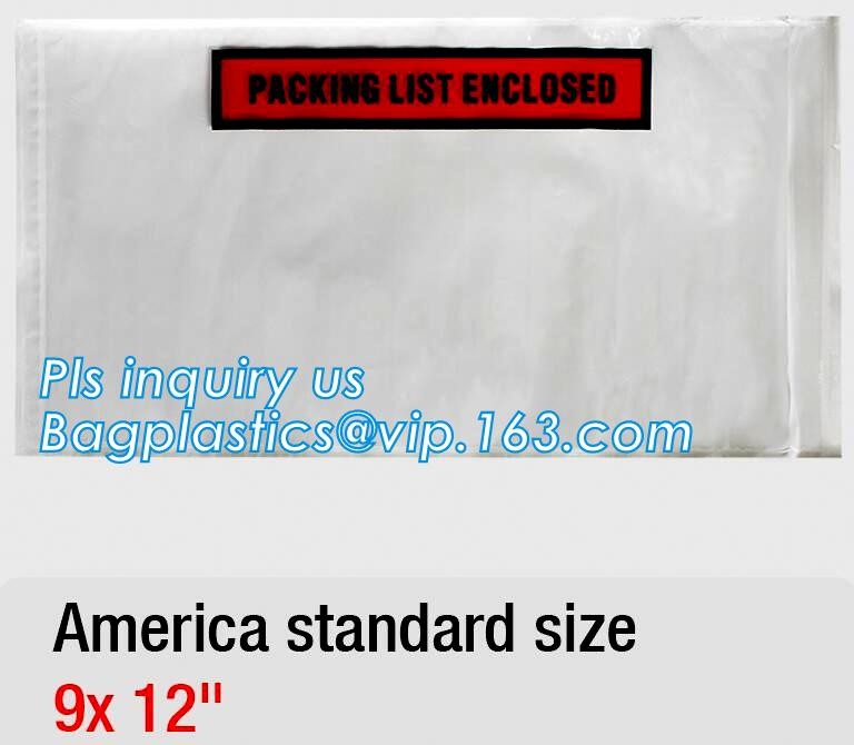TNT DHL shipping packing list document envelopes, packing list padded envelope, tamper proof express use plastic packing