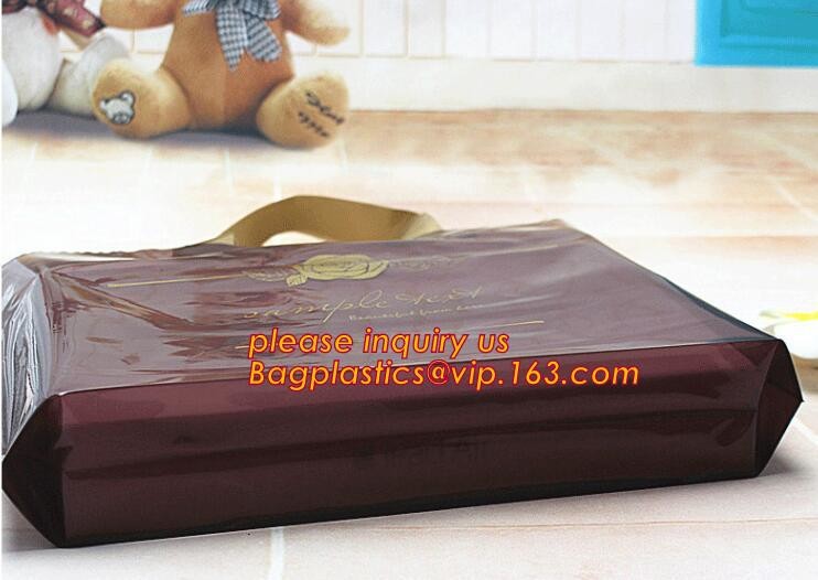 Promotional customized high quality soft loop plastic cloth bag,manufacturer custom soft loop handle polyethylene PE pla