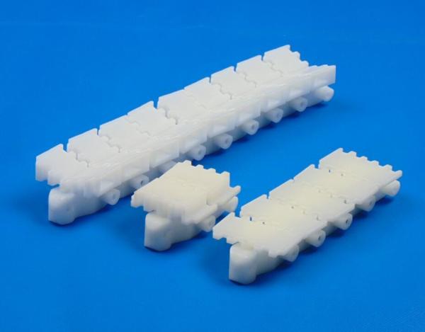 Quality 43A Plain top conveyor chains flexible conveyor system chains materials POM white color for sale