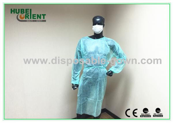 Quality Single Use Long Sleeve Isolation Gown 40g/m2 With Elastic Wrist For Medical Use for sale