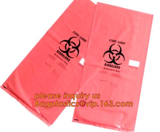 LDPE biohazard waste bin bags disposable medical autoclave bags, biohazard specimen bag plastic adhesive flat bag, bagea