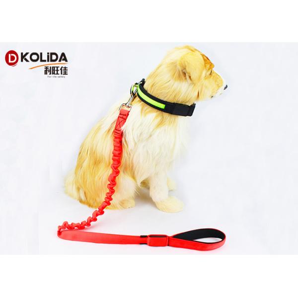 Adjustable Pink Nylon Pet Usb Rechargeable Led Dog Leash 120cm