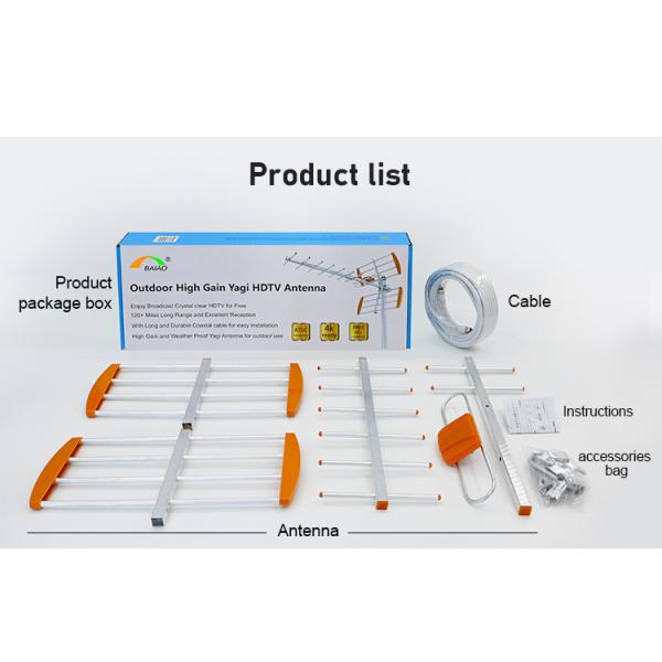 Long Range 4K Indoor Booster Amplifier Signal Vhf  powerful yagi aerial uhf dvbt antenna