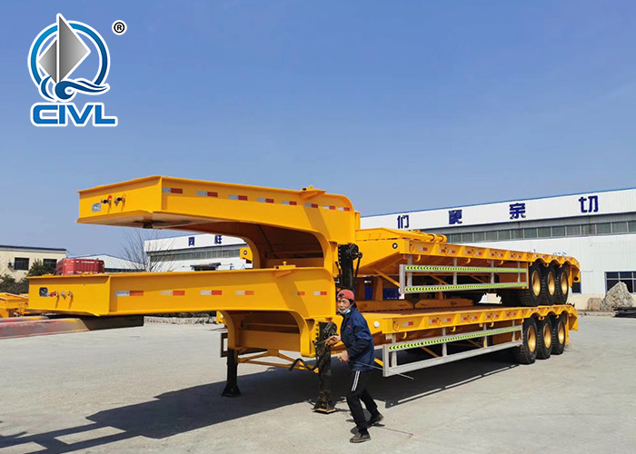 3 Axle 2 x 20ft / 40ft 12500mm Flatbed Container Semi Trailer / Trailer Chassis