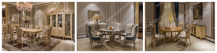 Antique wooden round rotating dining table TN-029N