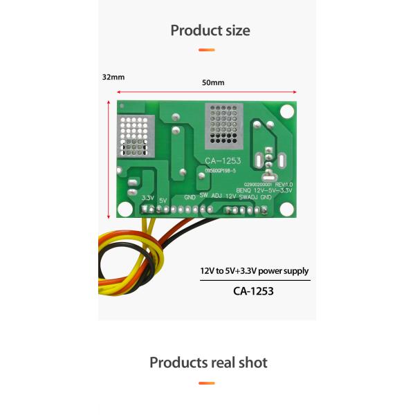 12V to 5V to 3.3V LCD Power Supply Module DC Converter Board with Integrated Circuit